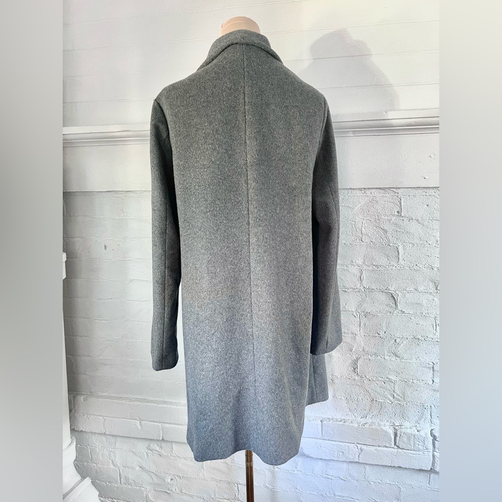 Lauren Ralph Lauren Fringe Wrap Coat Heather Gray Wool Blend Mid Length Size 6 - Picture 5 of 14